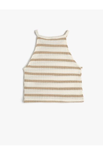 Koton Kurzes Neckholder-Top in Häkel-Slim-Passform