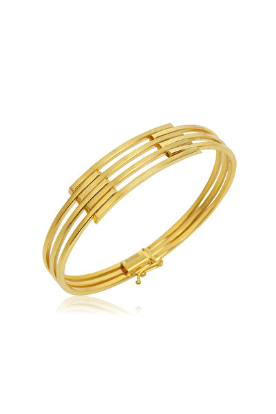 Altınkesesi 8 Ayar Altın Dört Sıra Kaburga Kelepçe Bilezik