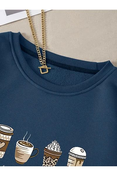 Karatopak Hanorac oversize unisex cu gât crew cu imprimeu