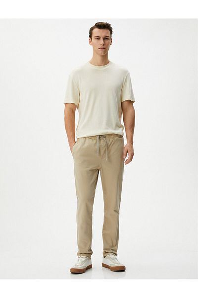 Koton Jogger Pants with Pocket Detail and Lace Waist Cotton