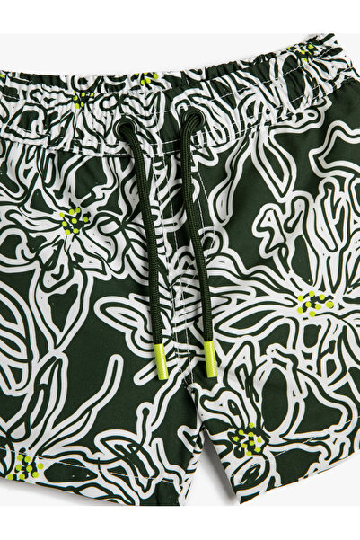 Koton Mayo Beli Bağlamalı Floral Desenli Rahat Kesim File Astarlı