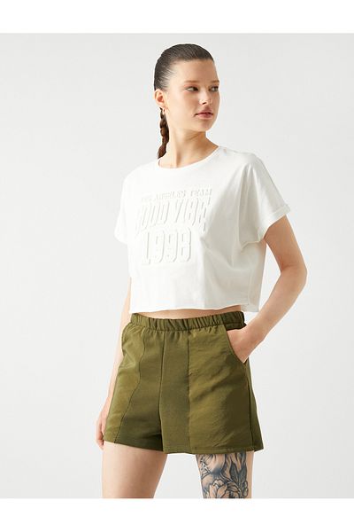 Koton Mini Shorts with Elastic Waist and Pocket Detail