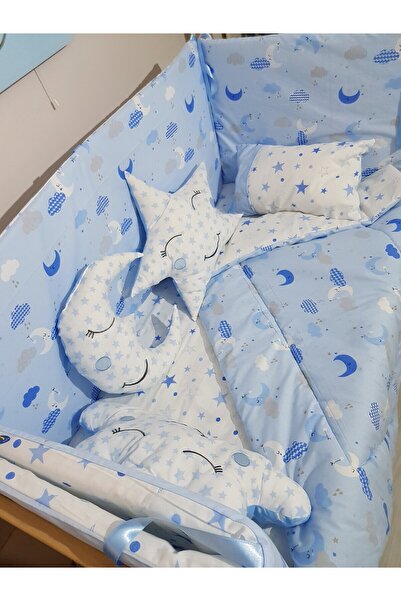 bebek_iklimi 70X130 Baby Sleeping Set - Mosquito Net and Moon Cloud Star Pattern - Excluding Furniture Crib