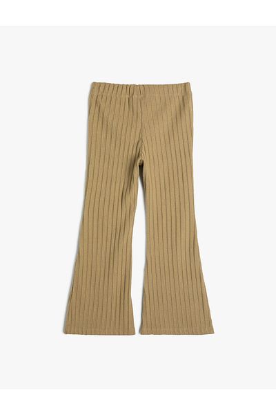 Koton Girl's Khaki Canvas Trousers - 4wkg40112ak