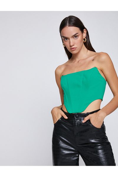 Koton Trägerloses Korsett-Bustier mit Reißverschluss
