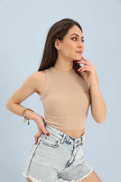 VAPUR TEKSTİL Mink Camisole - Φαρδιά Piping Tank Top