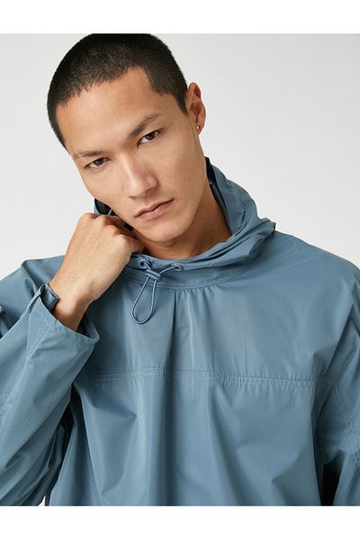Koton Sports Oversize Raincoat Hooded Long Sleeve Waterproof