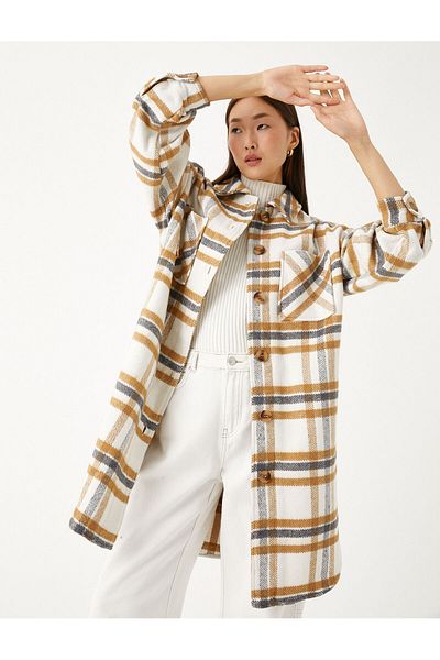 Koton Oversize košilová bunda s detailem kapsy