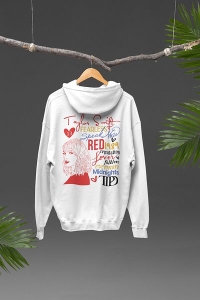 Fuddy Moda Taylor Swift Unisex Colorful Hooded Oversize Sweatshirt - Back Printed Hoodie