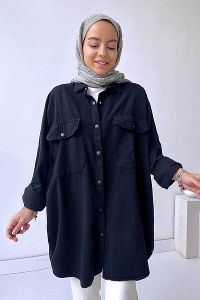 Ka Hijab Cămașă moale - neagră