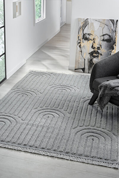 MELARİS HALI Janerio Bukle Yumuşak Örgü Dokuma Halı Post Shaggy Çocuk Oturma Odası Salon Mutfak Halısı