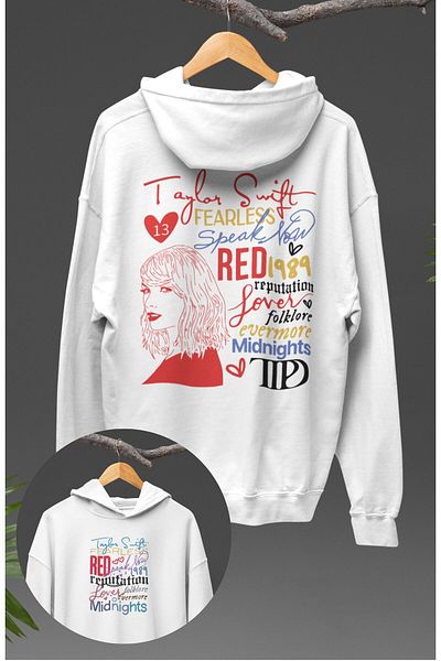 Fuddy Moda Taylor Swift Unisex Colorful Hooded Oversize Sweatshirt - Back Printed Hoodie