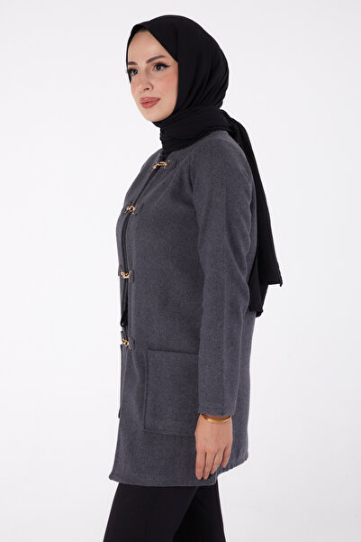 TOFİSA Plain Medium Women's Anthracite Stamp Jacket - 13292