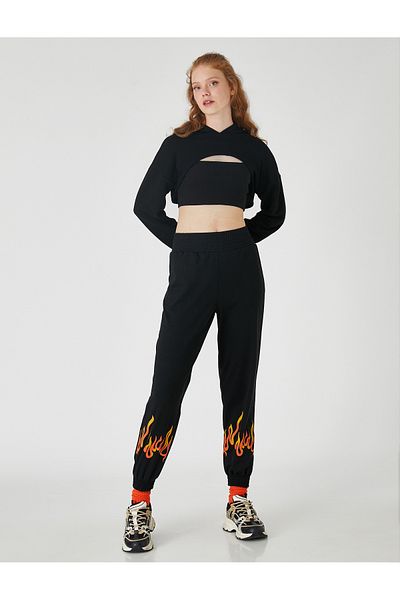 Koton Women's Black Sweatpants 3WAL40117IK