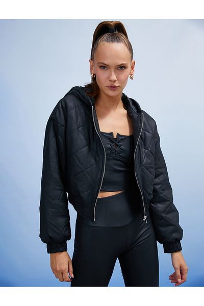 Koton Bomber-Sportjacke aus Kunstleder