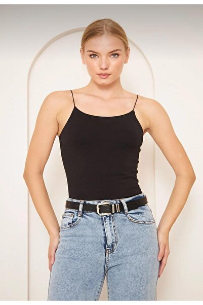 MEGOMEL Curea neagră de frânghie pentru femei 2 bluze tricotate (1 bucată)