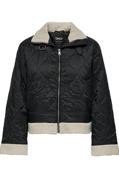 ONLY Onlvania Black Quilted Aviator Jacket - Otw 15325969