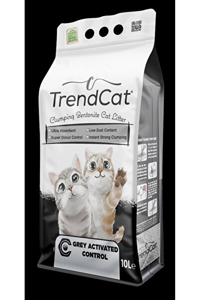 TrendCat Grey Activated Control Topaklanan Koku Hapseden Tozsuz 10 Lt Kedi Kumu