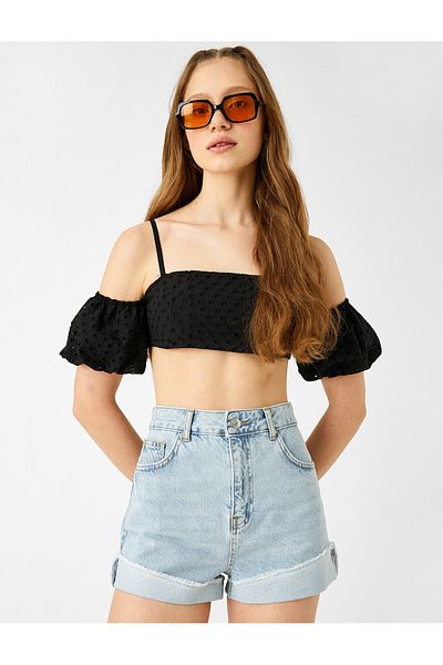 Koton Haft z odkrytymi ramionami w stylu Crop Atleta
