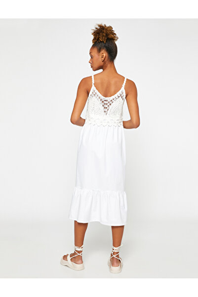 Koton Háčkovaný řemínek k šatům Midi s detaily