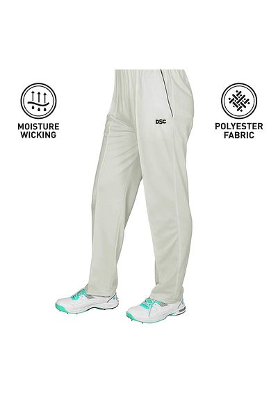 DSC Atmos Polyester Cricket Pant Size 32 (White/Navy)