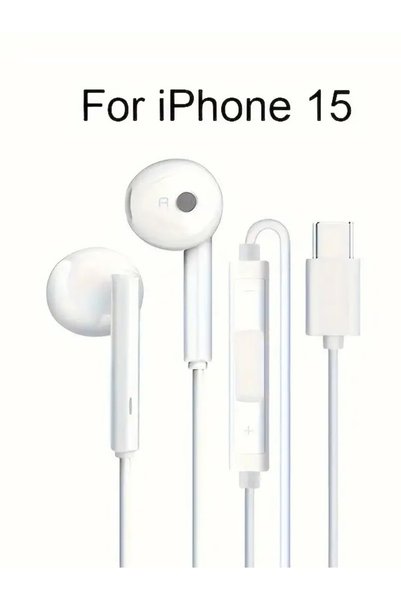 MOBİL GO iPhone 15 Plus / 15 Pro / 16 Plus / 16 Pro uyumlu (USB-C) Kablolu Kulak İçi Kulaklık