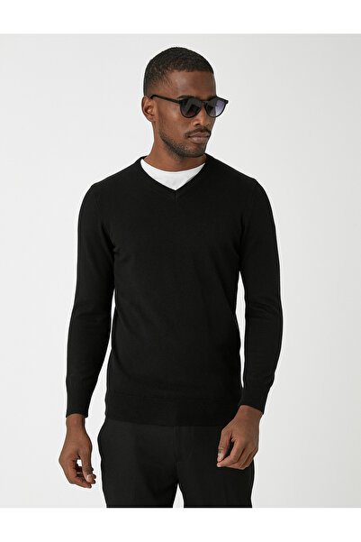 Koton Základní pletený svetr s výstřihem do V