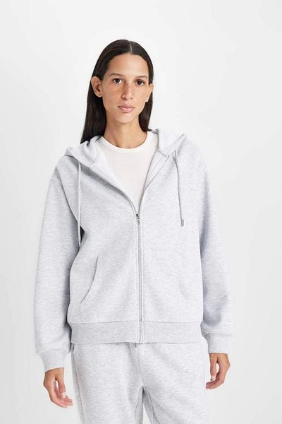DeFacto C1809 Cardigan hanorac cu buzunar cu fermoar