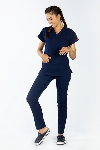 Uçak Medikal AVION MEDICAL Costum CERRAHI U-FLEX albastru închis cu LYCRA