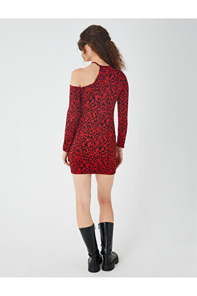 Koton Ablak részletes mini ruha kötőfék nyakú