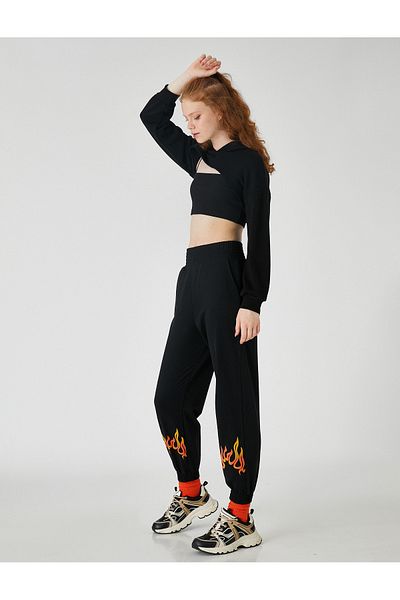 Koton Women's Black Sweatpants 3WAL40117IK