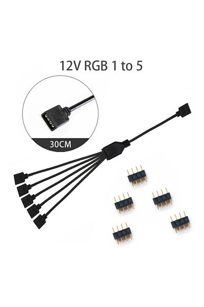 Choice كابل مزامنة اللوحة الأم 30 سم 12 فولت 1 إلى 5 4 سنون 12 فولت RGB 3 سنون 5 فولت ARGB 1 إلى 2/1 إلى 3/1 إلى 4/1 إلى 5 تمديد