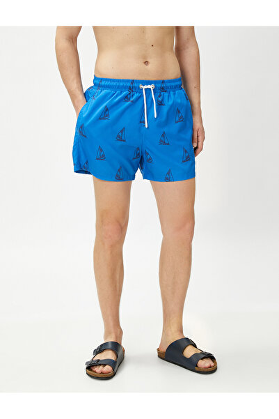 Koton Sea Shorts, Sailing printed, Lake-up στη μέση, Detailed Pocket