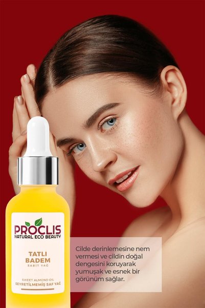 proclis PROCLİS Tatlı Badem Yağı, Sabit Badem Yağ, Sweet Almond Oil, Prunus Amygdalus Dulcis 30ml