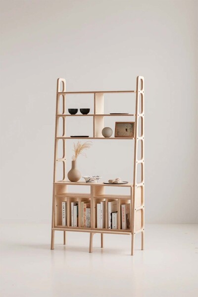 Woodesk Ocean, Ahşap Kitaplık Ve Raf Ünitesi, 190x100, Natural Renk, Cpt4760-190