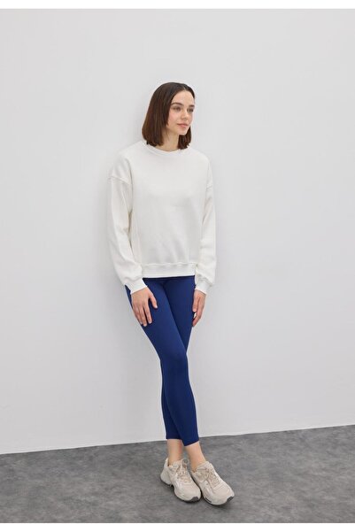 TUBİA Γυναικείο φούτερ εκρού χρώματος πίσω με στάμπα oversize