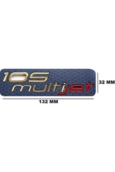 EDEXPORT FİAT Uyumlu 105 multijet Krom-Kırmızı Yazı 32*132 mm