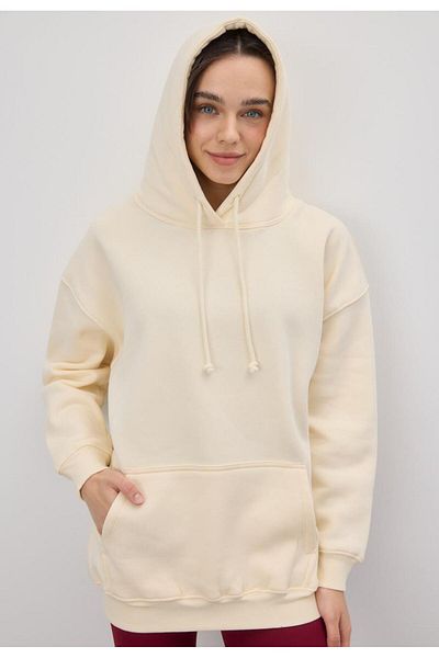 TUBİA Γυναικείο φούτερ με κουκούλα βανίλιας Oversize