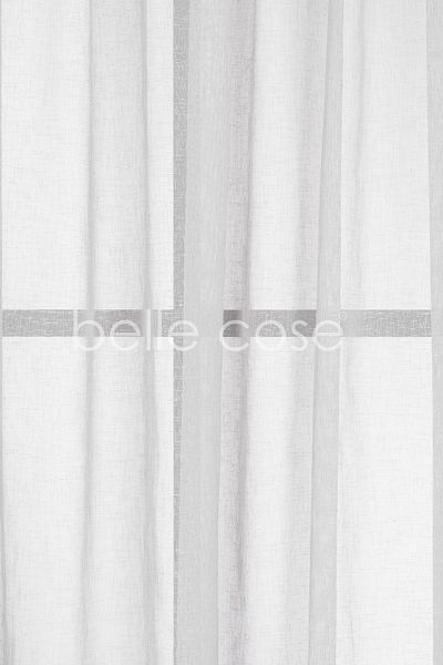 Belle Cose Pleated Linen Look Gray Tulle Curtain (1x2 Wide Pleat)
