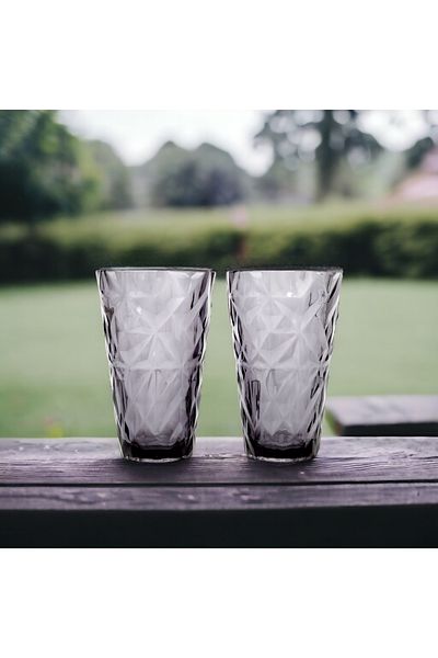 RUBİKAP Opportia Exclusive Prism Unbreakable Cup 300ml Set of 2 Smoked