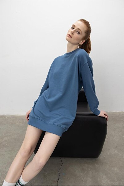 TUBİA Hanorac lung oversize Basic cu 3 fire Diagonel Fabric Unristered