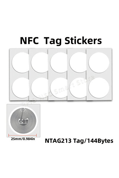 Choice 10PCS (10PCS/LOT) 25mm White NFC Stickers Protocol ISO14443A13.56MHz NTAG 213 Universal Label RFID T