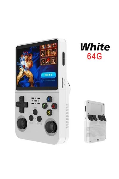 yydzkj 64g Whitr R36s New Handheld Game Console Open Source Linux 3.5-inch Ips Screen Handheld 128gb Vide