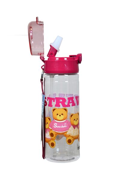 Gıpta Xoxo Burgundy Plastic Flask with Straw 500 ml K7592