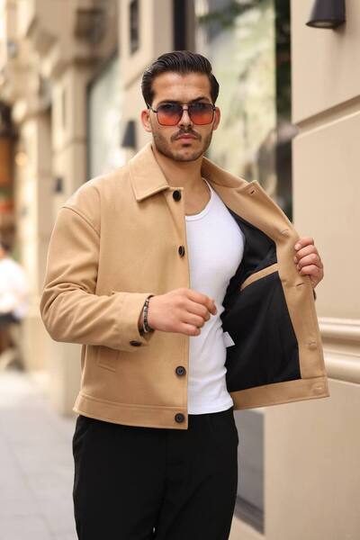 İLKCET MODA Ανδρικό μπουφάν Bomber Oversize Stamp