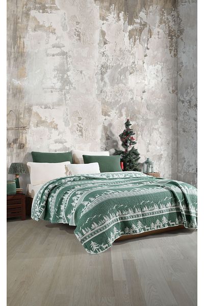 destinyhometex New Year Patterned 6 Layers Muslin Fringeless 230X250 Quilt