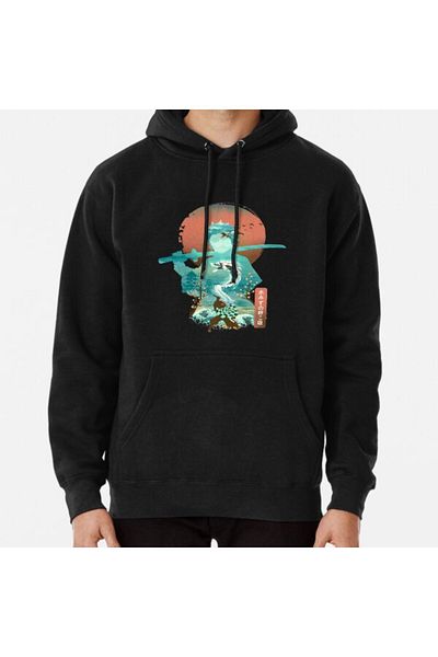 Hvit Stein Суитшърт с щампа Ukiyo e Breath of Water