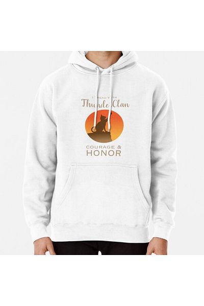 Hvit Stein Hanorac imprimat ThunderClan Pride