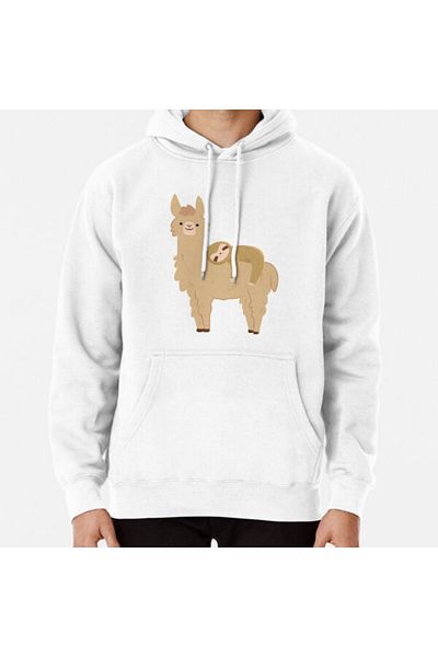 Hvit Stein Adorabilir Sloth - Ελαφρύ φούτερ με σχέδιο Llama