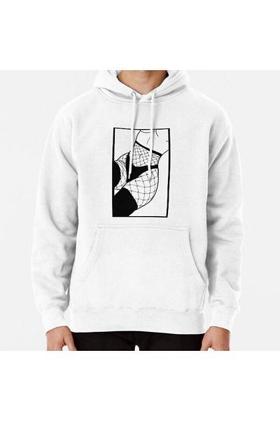 Hvit Stein Ecchi Fishnets Printed Sweatshirt